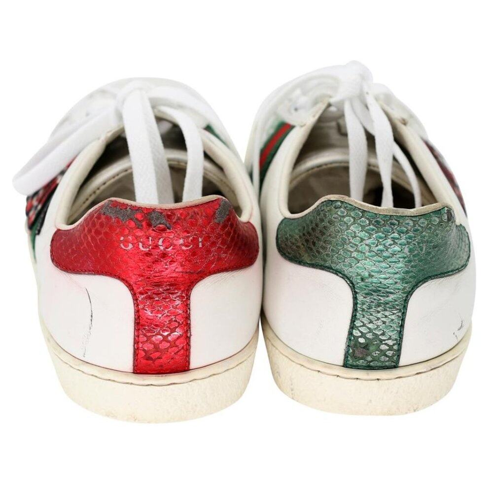 Gucci Ace Snake Embroidered 8.5 Leather Low-top Men's Sneakers GG-S0805P-0008 - Picture 9 of 12
